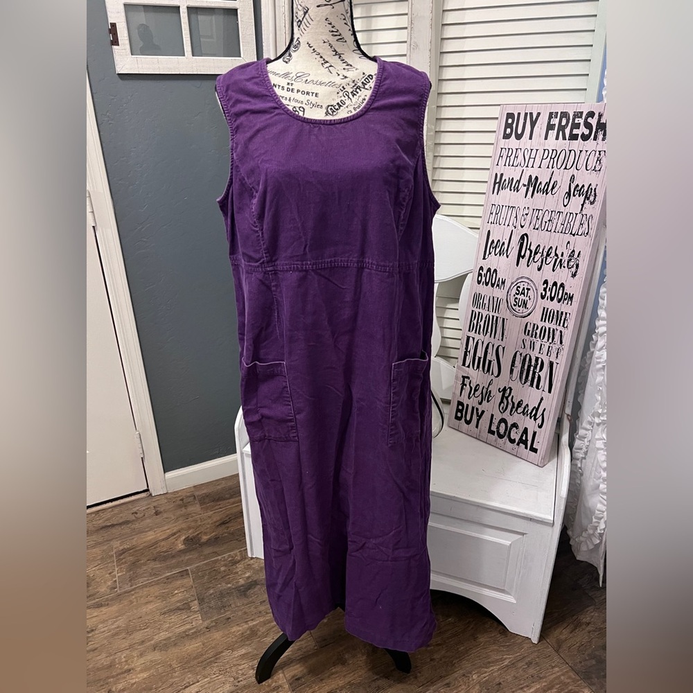 Purple Sleeveless corduroy Dress plus size 16 vintage Y2K grunge gorpcore